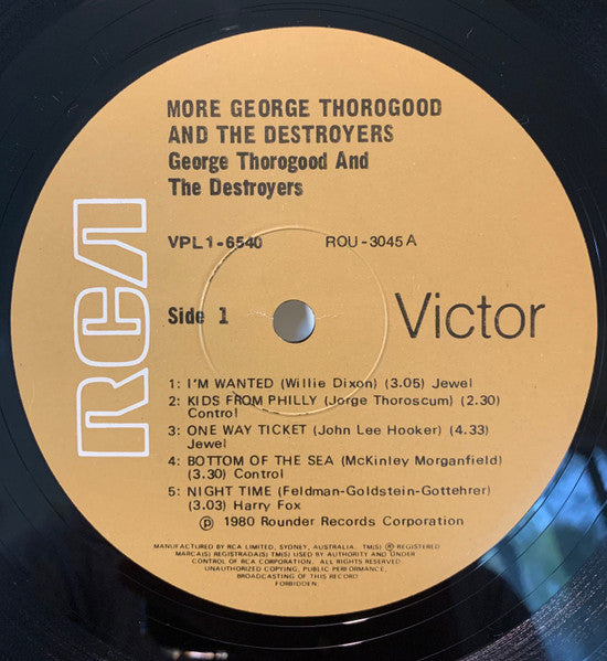 George Thorogood And The Destroyers* : More George Thorogood And The Destroyers (LP, Album)