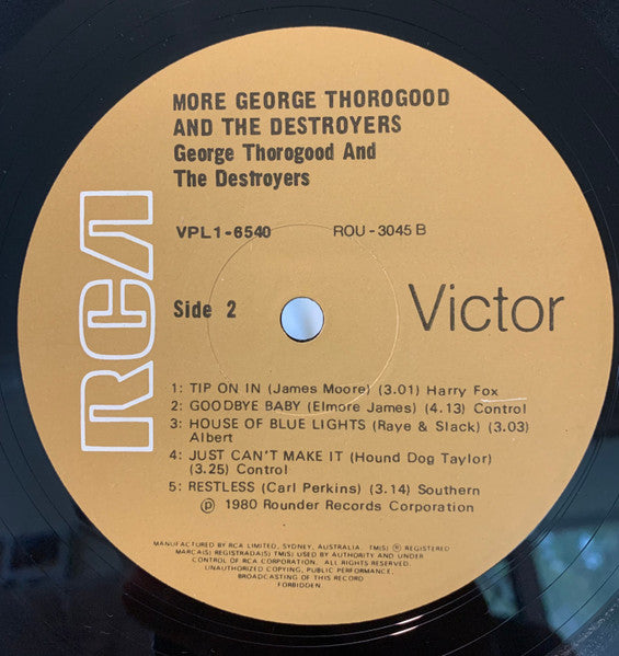 George Thorogood And The Destroyers* : More George Thorogood And The Destroyers (LP, Album)