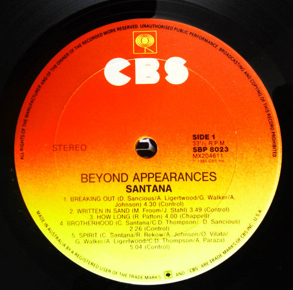 Santana : Beyond Appearances (LP, Album)