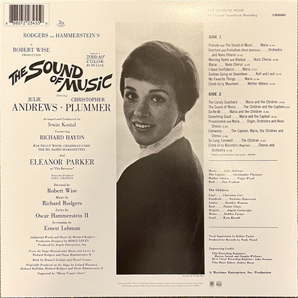 Rodgers And Hammerstein* / Julie Andrews, Christopher Plummer, Irwin Kostal : The Sound Of Music (An Original Soundtrack Recording) (LP, Album, RE)