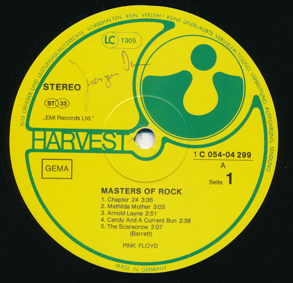 Pink Floyd : Masters Of Rock (LP, Comp, RE, RP)