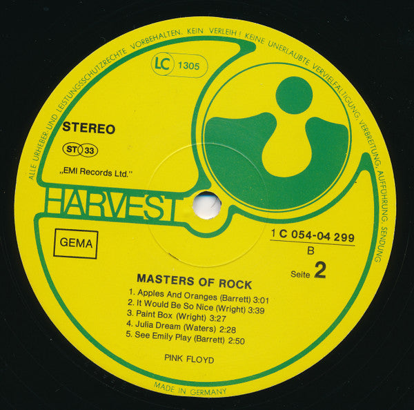Pink Floyd : Masters Of Rock (LP, Comp, RE, RP)