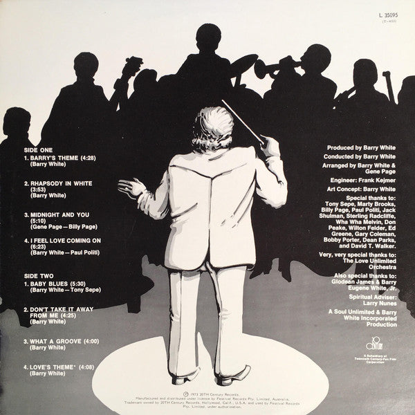 Love Unlimited Orchestra : Rhapsody In White (LP, Album)
