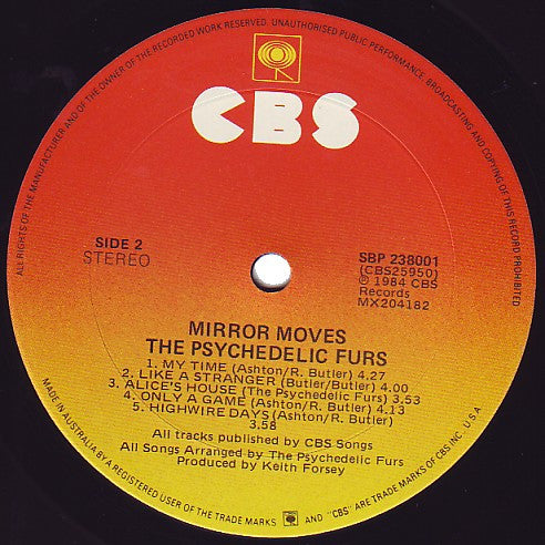 The Psychedelic Furs : Mirror Moves (LP, Album)