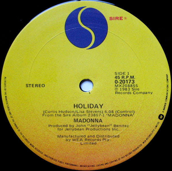 Madonna : Holiday (12", Single, Pic)