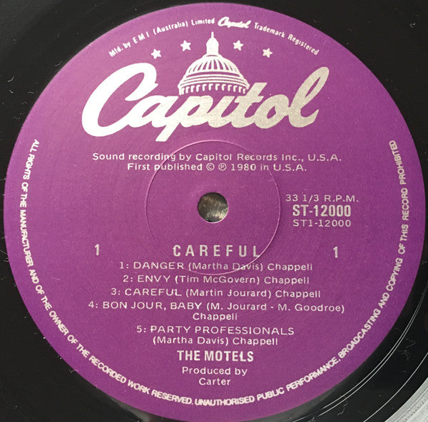 The Motels : Careful (LP, Album)