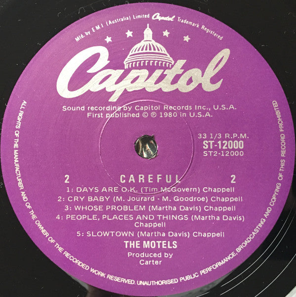 The Motels : Careful (LP, Album)