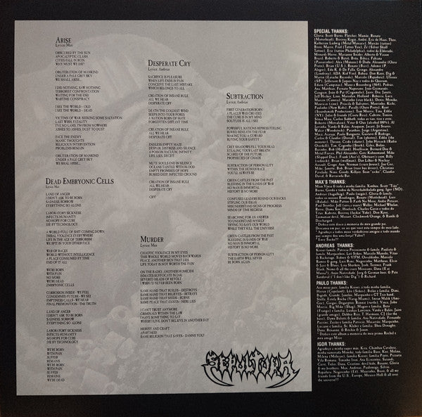 Sepultura : Arise (LP, Album, RM + LP, Comp + RE, RP, 180)