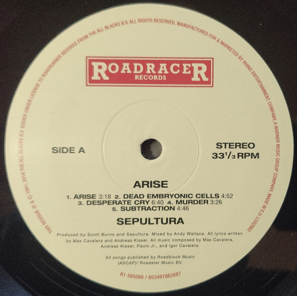 Sepultura : Arise (LP, Album, RM + LP, Comp + RE, RP, 180)
