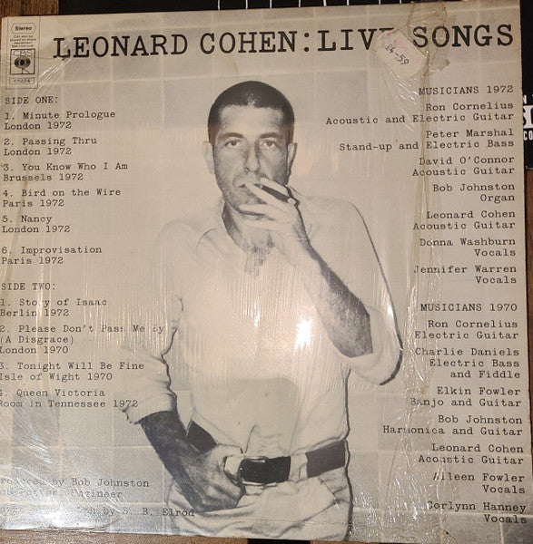 Leonard Cohen : Live Songs (LP, Album)