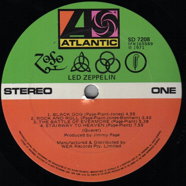 Led Zeppelin : Untitled (LP, Album, RP, Gat)