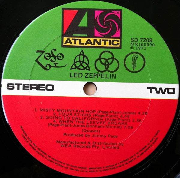 Led Zeppelin : Untitled (LP, Album, RP, Gat)