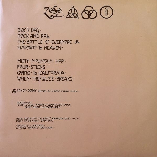 Led Zeppelin : Untitled (LP, Album, RP, Gat)