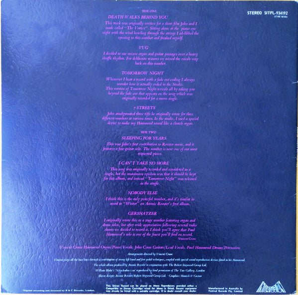 Atomic Rooster : Death Walks Behind You (LP, Album, Gat)