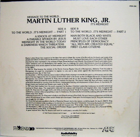 Dr. Martin Luther King, Jr. : Message To The World.../...It's Midnight (LP)