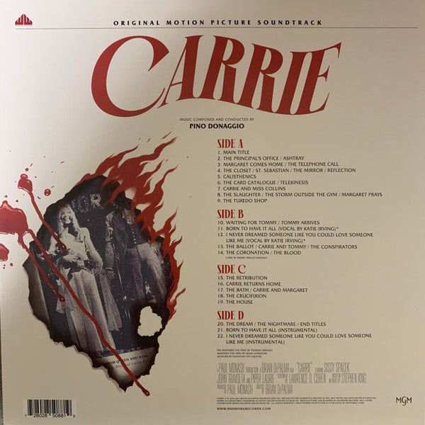 Pino Donaggio : Carrie (Original Motion Picture Soundtrack) (2xLP, Album, Dlx, RE, RM, Red)