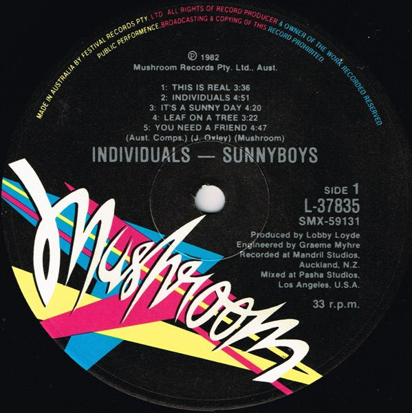 Sunnyboys : Individuals (LP, Album, Gat)