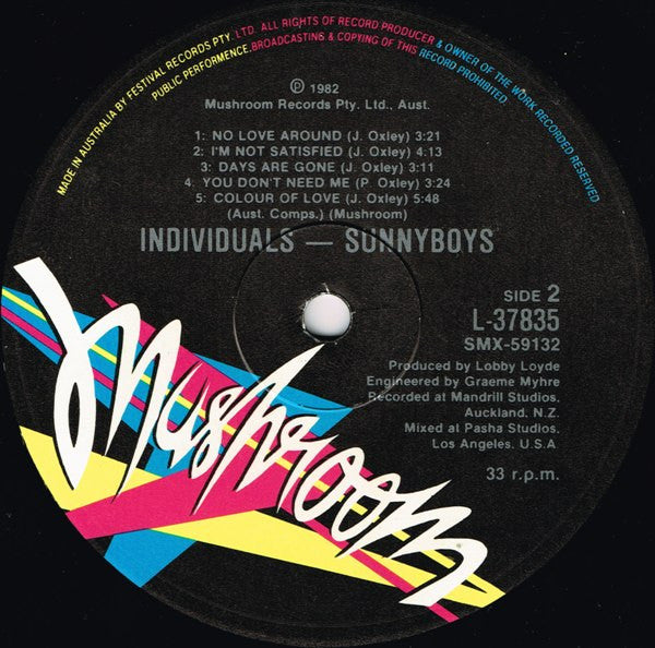 Sunnyboys : Individuals (LP, Album, Gat)