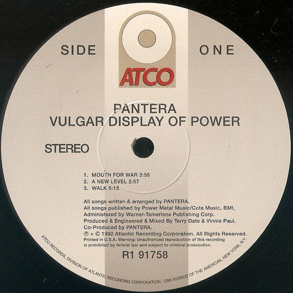 Pantera : Vulgar Display Of Power (2xLP, Album, RSD, Ltd, RE)