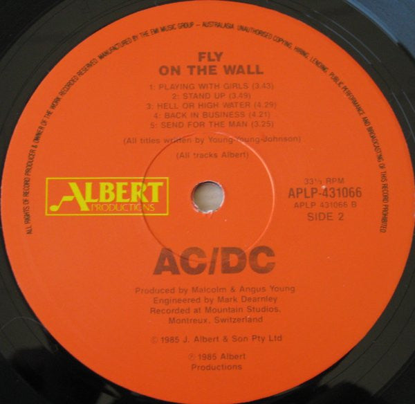 AC/DC : Fly On The Wall (LP, Album, RP)