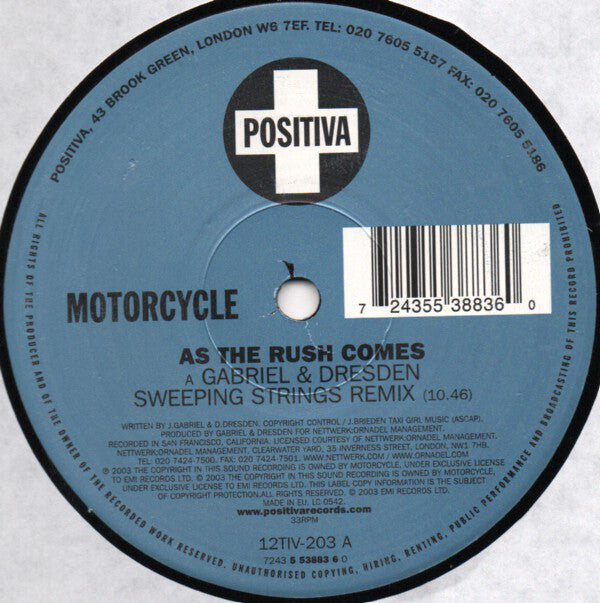 Motorcycle : As The Rush Comes (12", No1)