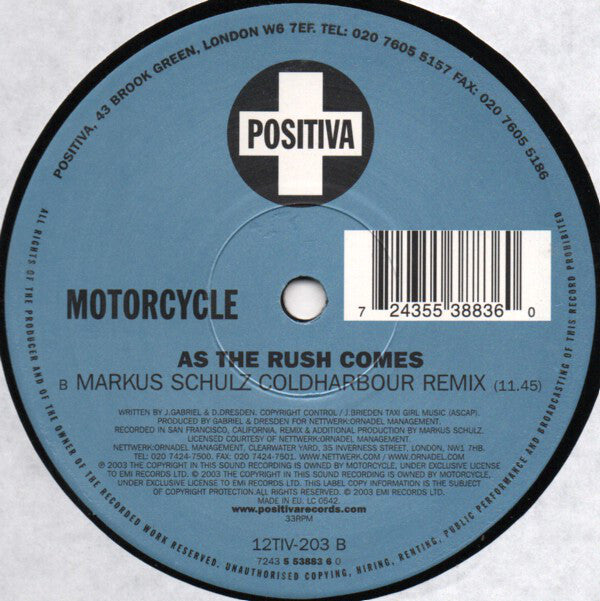 Motorcycle : As The Rush Comes (12", No1)
