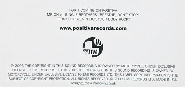 Motorcycle : As The Rush Comes (12", No1)