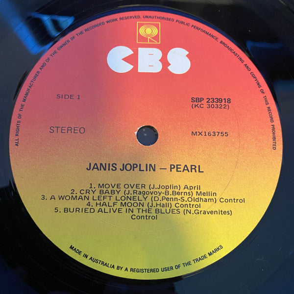 Janis Joplin : Pearl (LP, Album, RE)