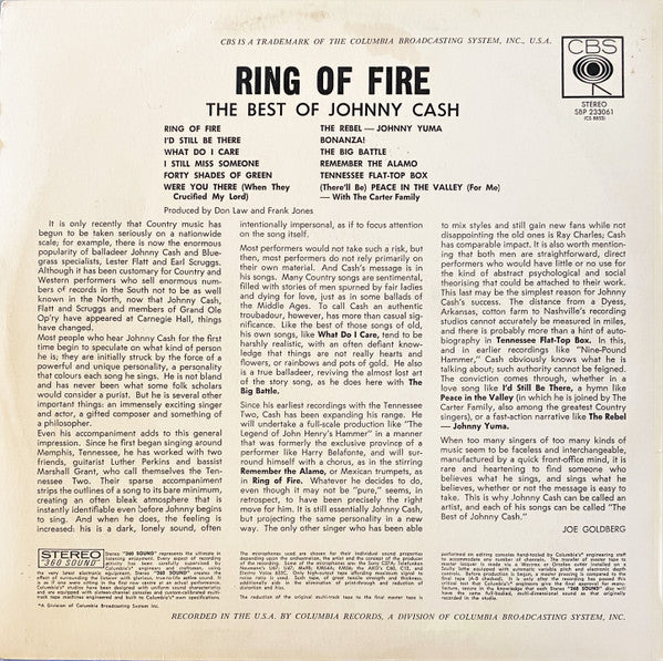 Johnny Cash : Ring Of Fire (The Best Of Johnny Cash) (LP, Comp)