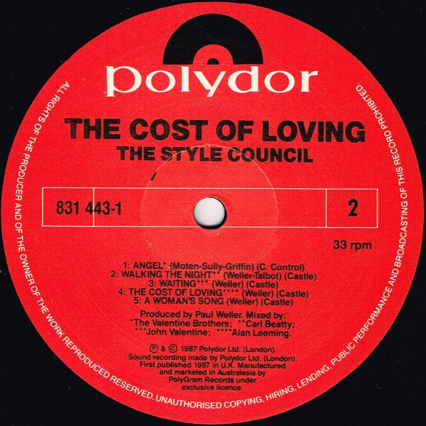 The Style Council : The Cost Of Loving (LP, Album)