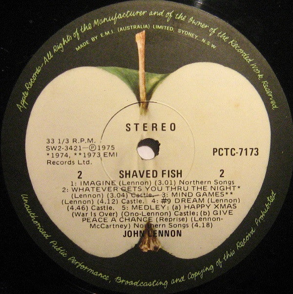 John Lennon / The Plastic Ono Band : Shaved Fish (LP, Comp)