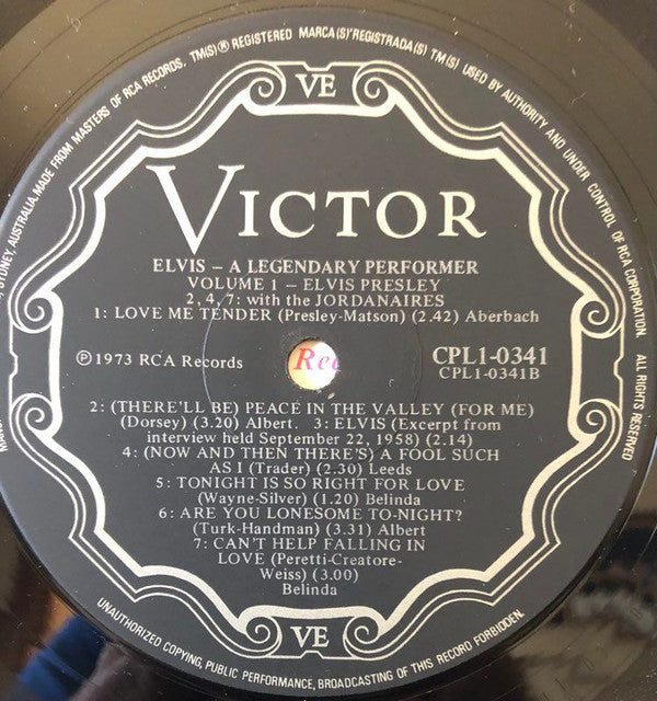 Elvis* : A Legendary Performer - Volume 1 (LP, Comp)