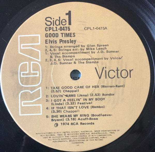 Elvis Presley : Good Times (LP, Album)