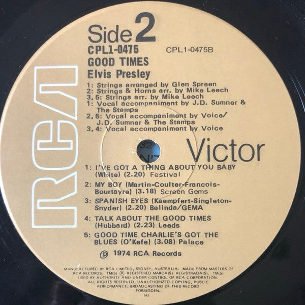 Elvis Presley : Good Times (LP, Album)