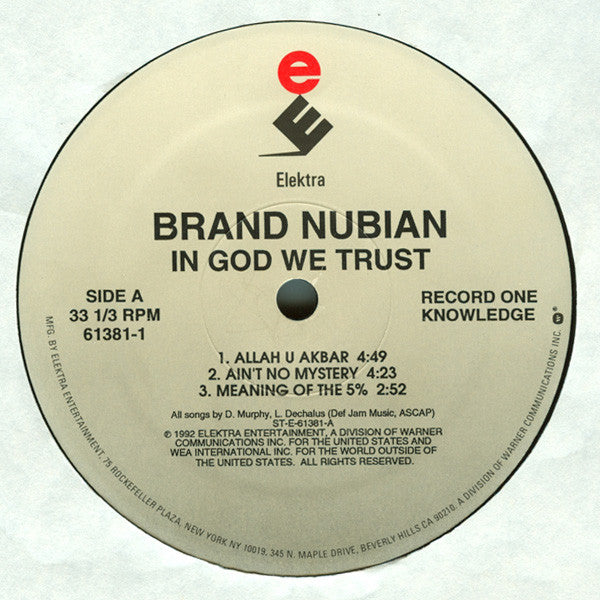 Brand Nubian : In God We Trust (2xLP, Album)