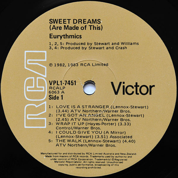 Eurythmics : Sweet Dreams (Are Made Of This) (LP, Album, Gat)