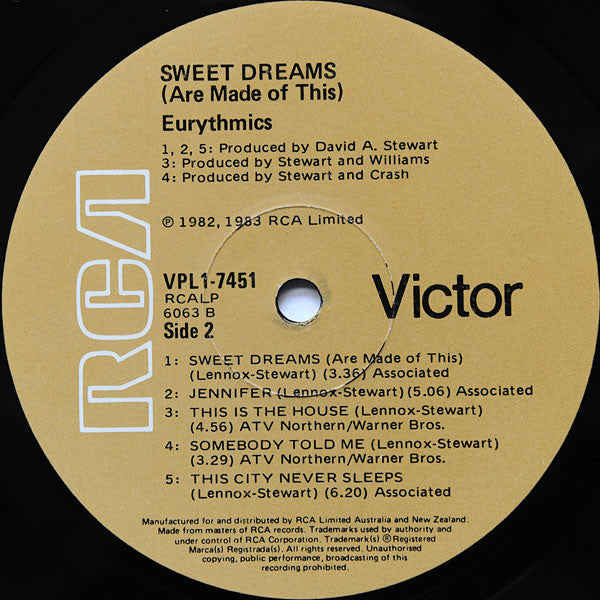 Eurythmics : Sweet Dreams (Are Made Of This) (LP, Album, Gat)