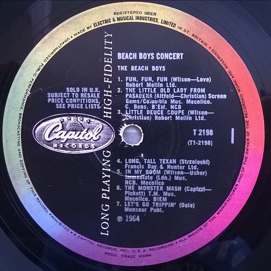 The Beach Boys : Beach Boys Concert (LP, Album, Mono)