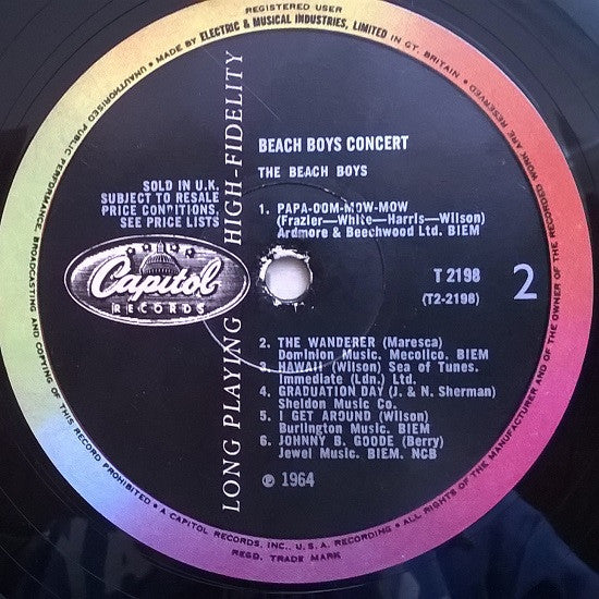 The Beach Boys : Beach Boys Concert (LP, Album, Mono)