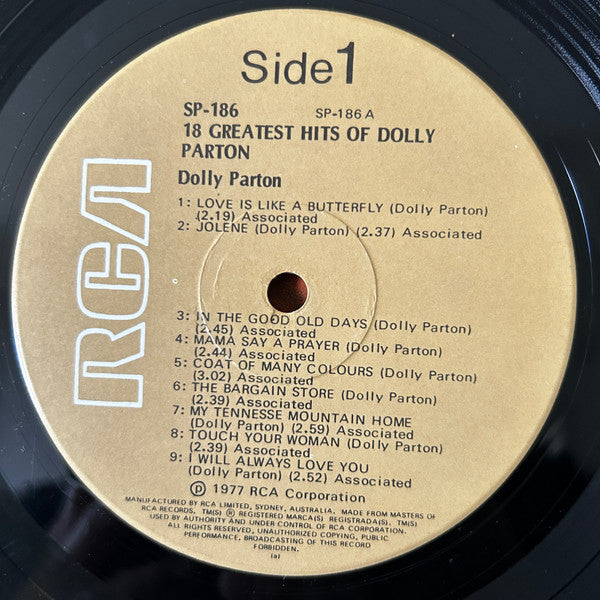 Dolly Parton : 18 Greatest Hits (LP, Comp)