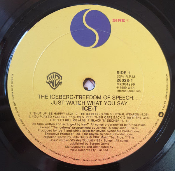 Ice-T : The Iceberg (Freedom Of Speech... Just Watch What You Say) (LP, Album)