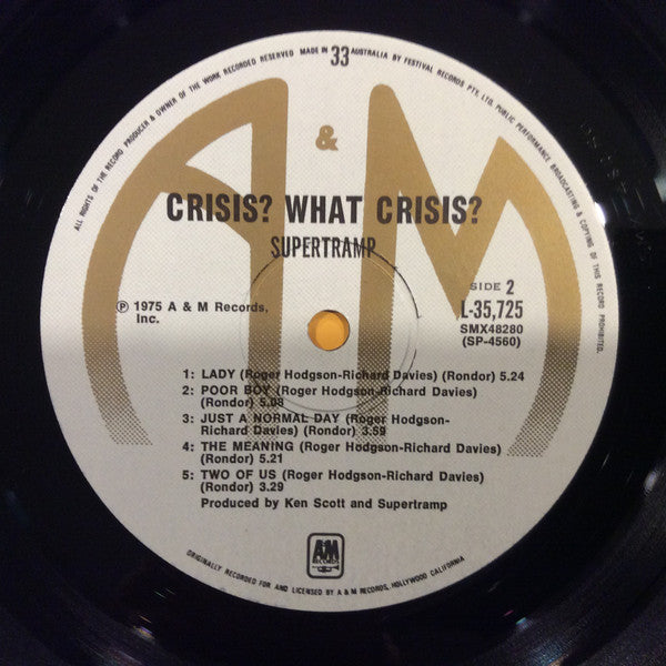 Supertramp : Crisis? What Crisis? (LP, Album)