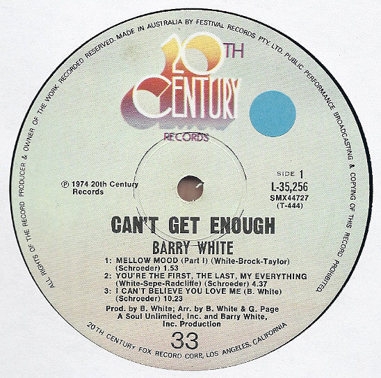 Barry White : Can't Get Enough (LP, Album)