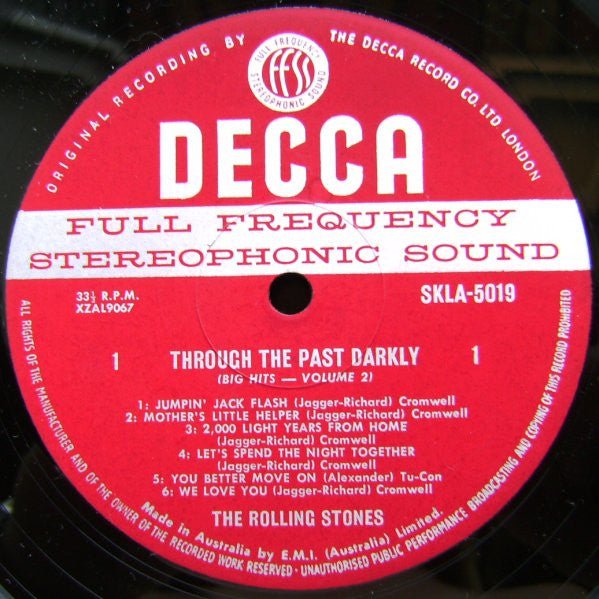 The Rolling Stones : Through The Past, Darkly (Big Hits Vol. 2) (LP, Comp, Red)