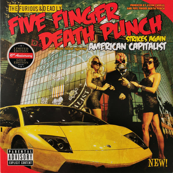 Five Finger Death Punch : American Capitalist (LP, Album, RE, Gol)