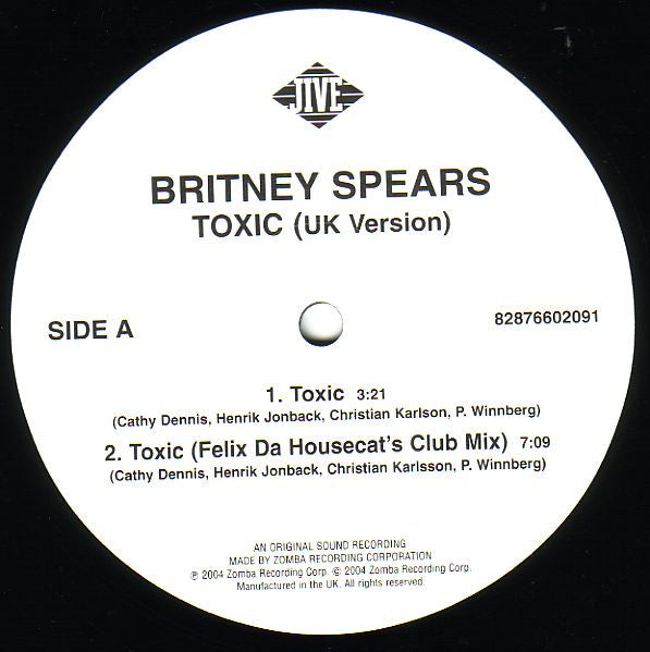 Britney Spears : Toxic (12", Single)
