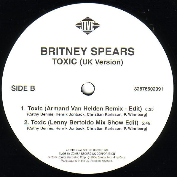 Britney Spears : Toxic (12", Single)