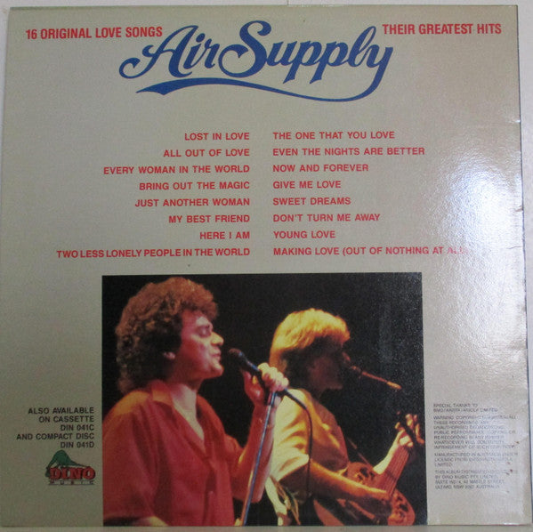 Air Supply : Love Songs (LP, Album, Comp)