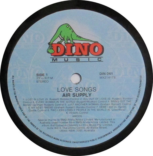 Air Supply : Love Songs (LP, Album, Comp)