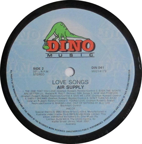 Air Supply : Love Songs (LP, Album, Comp)